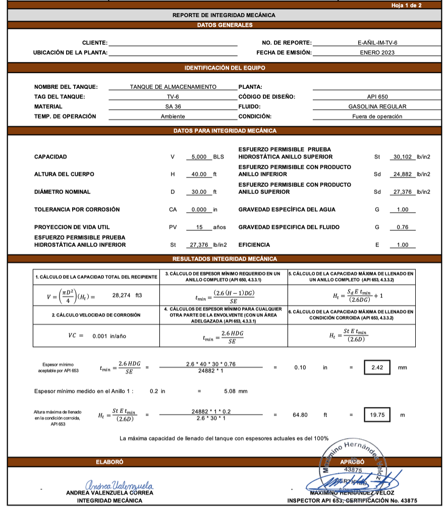 Sistemas de Integridad Mecánica | SEIMTANK